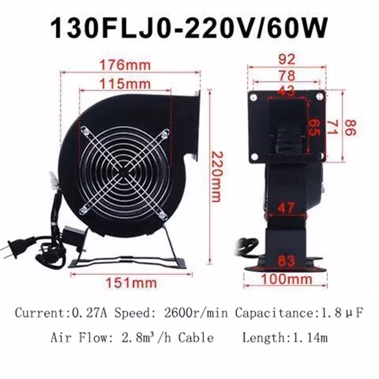 fan centrifuge d'entrée simple du métal 220V 60W 85W 120W 240W 330W